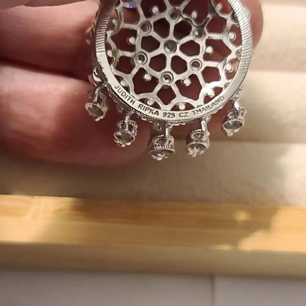 Ladies Judith Ripla Sterling Silver Dangle Earrings - Picture 2 of 3